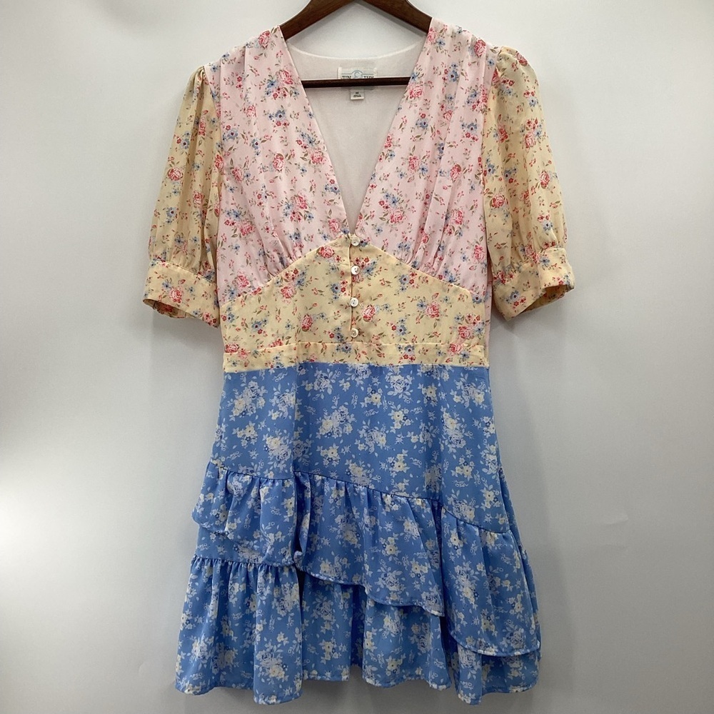 Floral Patchwork Mini Dress - Picture 2 of 13